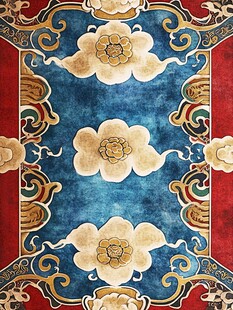 中式古典华丽花纹地毯图案