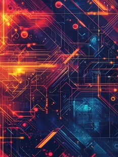 炫彩科技风电路板背景图