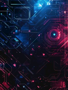 炫酷科技感电路抽象背景图