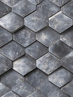 六边形金属质感瓷砖纹理