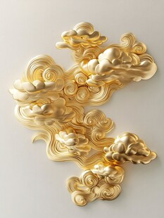 金色祥云立体装饰艺术品