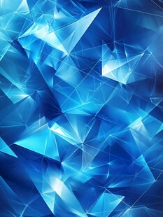 蓝色几何晶体抽象背景图