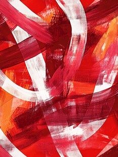 抽象红色笔触艺术画作