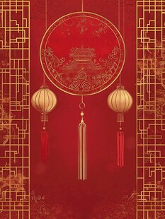 中式新春喜庆背景图案