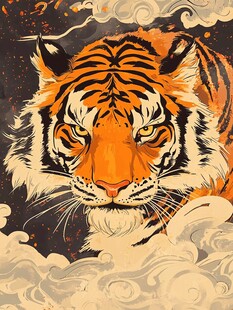 猛虎踏云图