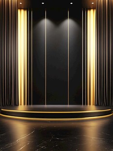 黑金质感舞台背景空间