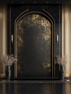 黑金奢华拱门装饰空间