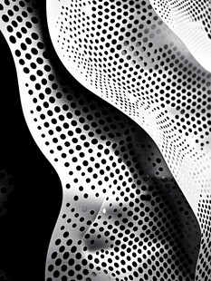 黑白波点抽象艺术图案