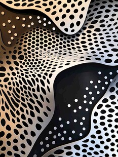 黑白波点抽象艺术图案