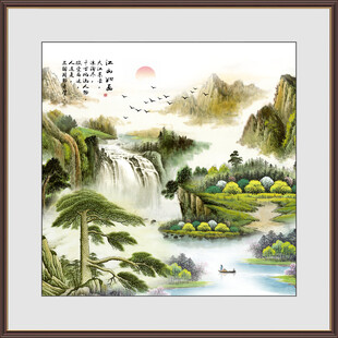国画迎客松