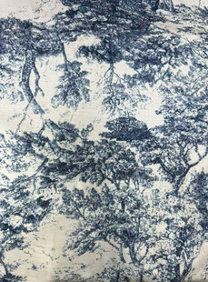 大牌花纹 蓝白 水墨风 树木