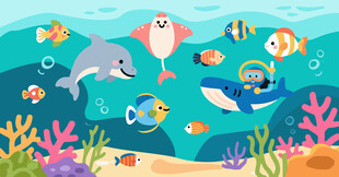 卡通海底世界