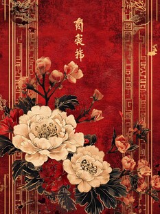 中式牡丹喜庆装饰画