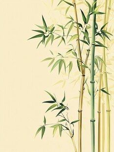 水墨风清新翠竹插画