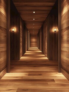 木质走廊 静谧温馨的空间