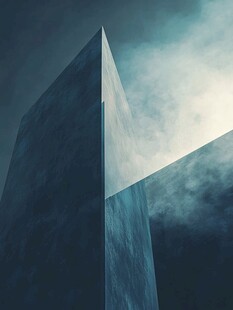 神秘几何建筑与云雾景观