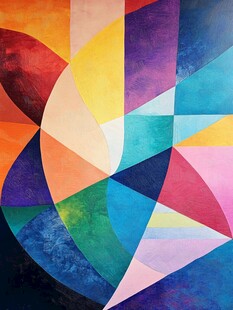 多彩几何抽象艺术画作