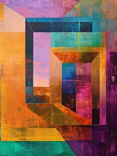 多彩几何重叠抽象艺术图
