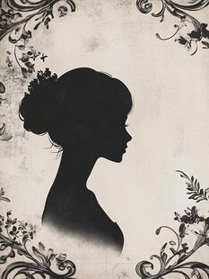 复古风格女性优雅剪影
