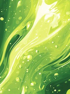 清新绿调流体艺术背景图
