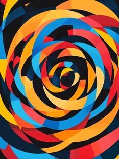 炫彩几何旋涡抽象艺术图