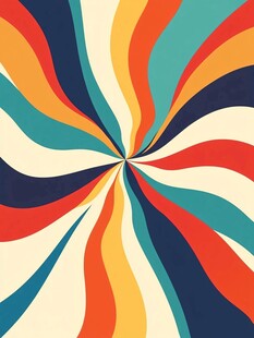 绚丽放射状多彩抽象图案