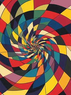 彩色螺旋几何抽象艺术图案