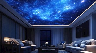 梦幻星空主题客厅天花板