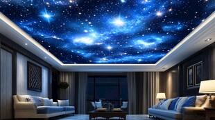梦幻星空客厅天花板设计