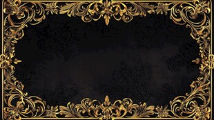 黑金奢华花纹边框背景图