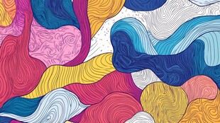 多彩波浪抽象图案背景