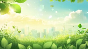 城市中的清新绿意风景