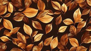 金色秋叶图案背景纹理