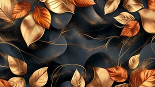 金色秋叶抽象背景图案