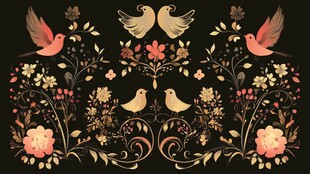 花鸟装饰图案 尽显优雅浪漫