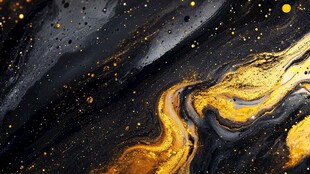黑金流体艺术抽象纹理画面