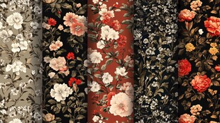 复古花卉图案精美面料