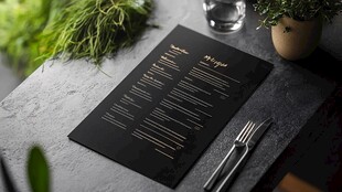 黑色高档餐厅菜单展示