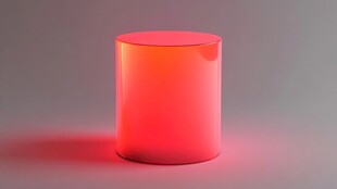 红色发光圆柱体摆件