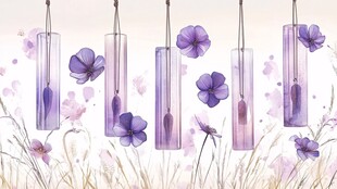 紫色风铃花梦幻唯美插画