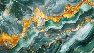 绿金交织大理石纹理图案