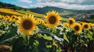 向日葵花海的灿烂风光