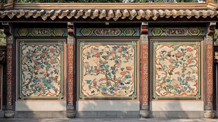 中式传统精美壁画装饰