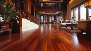 中式奢华客厅木地板景致