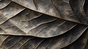 沧桑叶脉纹理特写