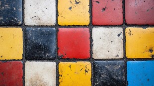 多彩复古小方瓷砖纹理