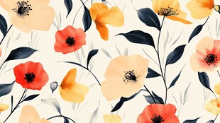 花卉水彩风无缝图案设计