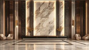豪华大理石装饰的大堂空间