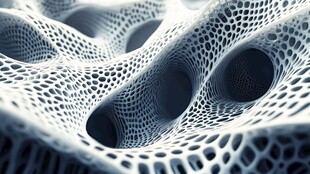 未来感多孔结构3D艺术图像