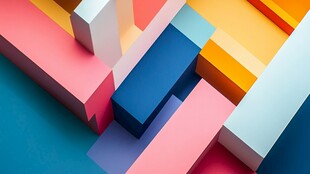 多彩立体几何图形组合